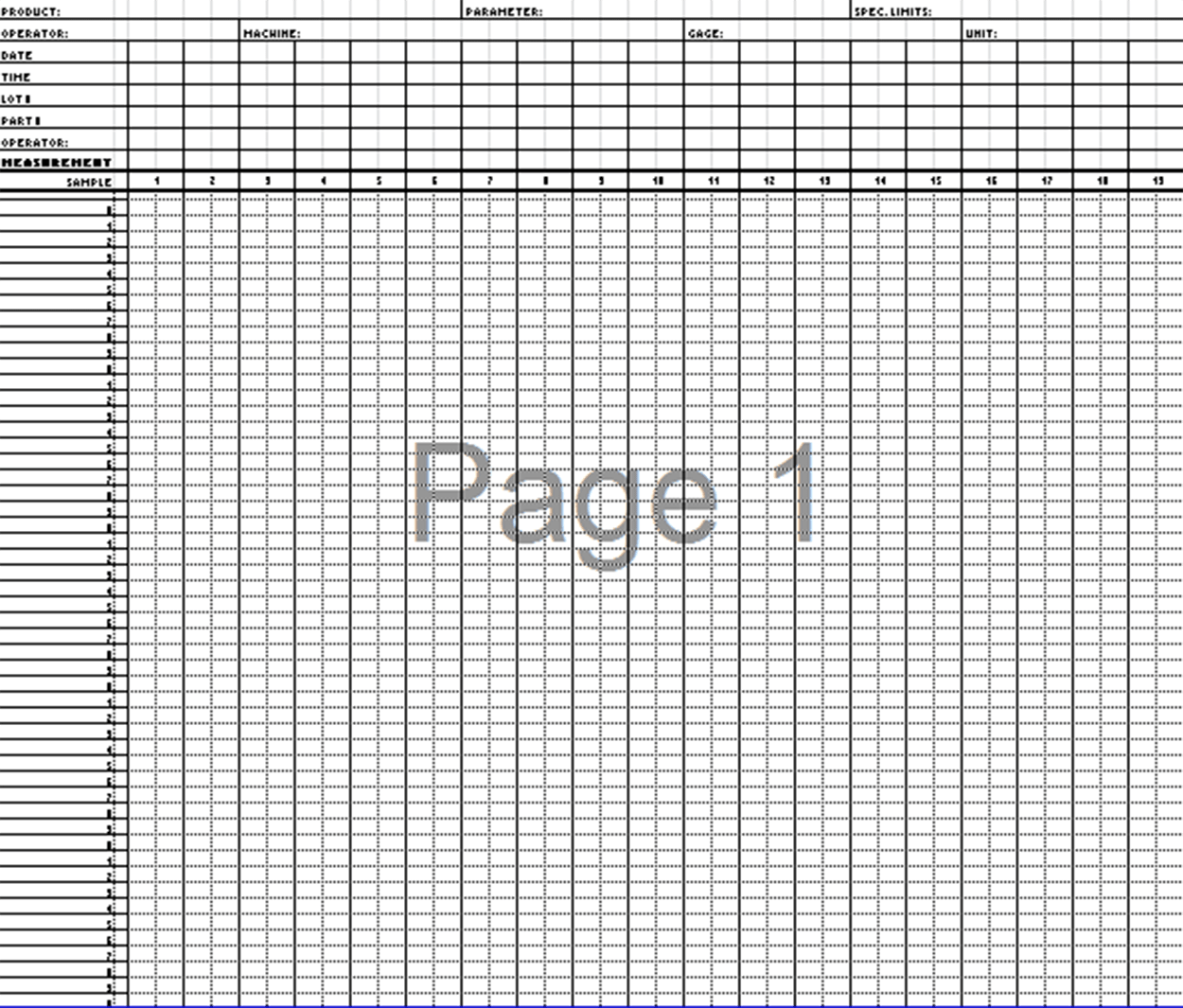 Spc Control Chart Template