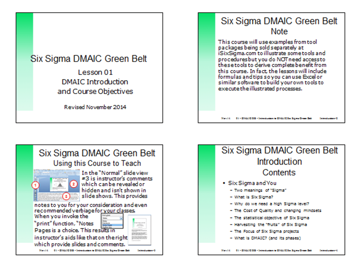 green belt project presentation example