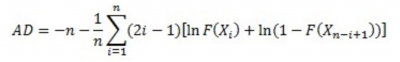 The formula for the Anderson Darling test