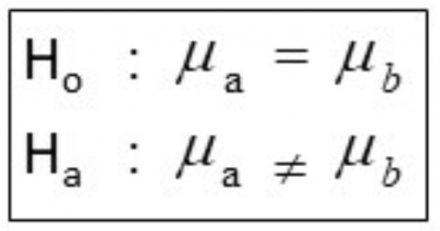 The formula for hypothesis testing