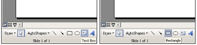 Figure 3: Draw Boxes with Text Box Tool (Left), Not Rectangle Tool (Right)