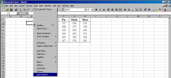 Compare Data Sets - ANOVA Excel